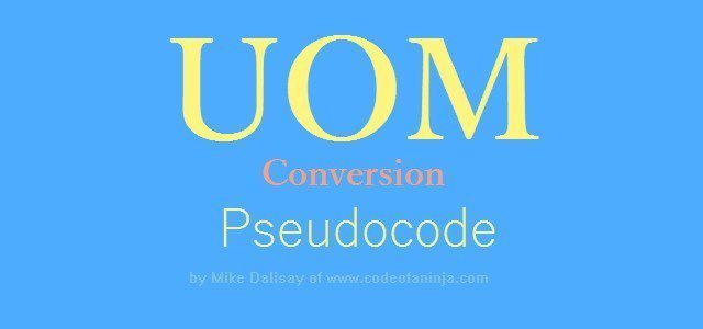 Unit of Measure Conversion Pseudocode